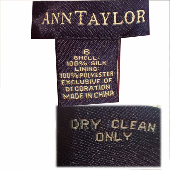 Ann Taylor Silk Skirt Burgandy with Pink Flowers Size 6 - Picture 7 of 7